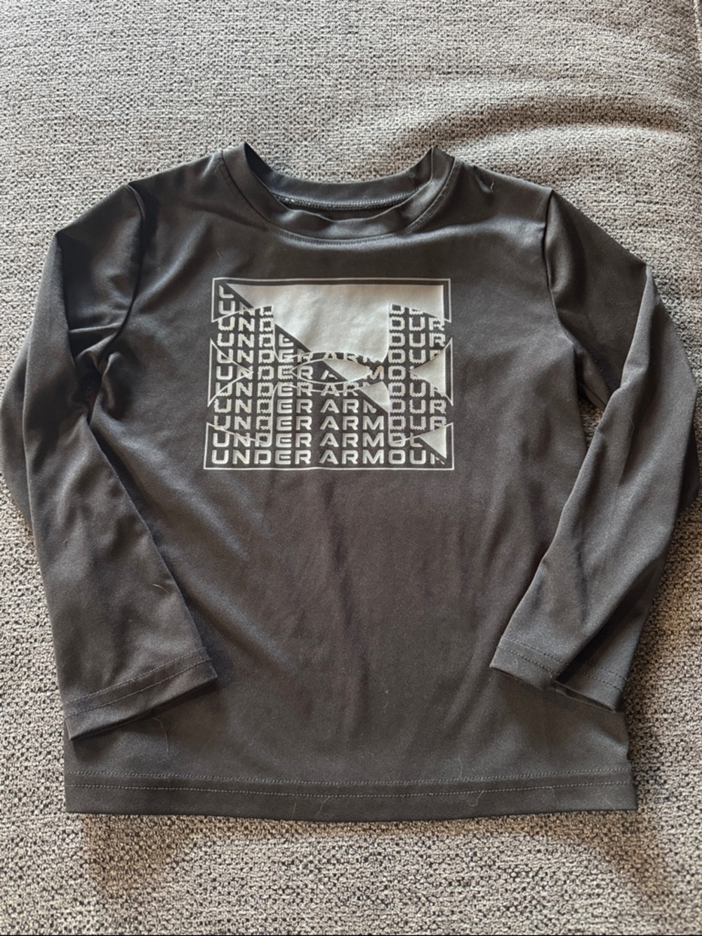 Under Armour Black Long Sleeve Logo Tee with White Graphic